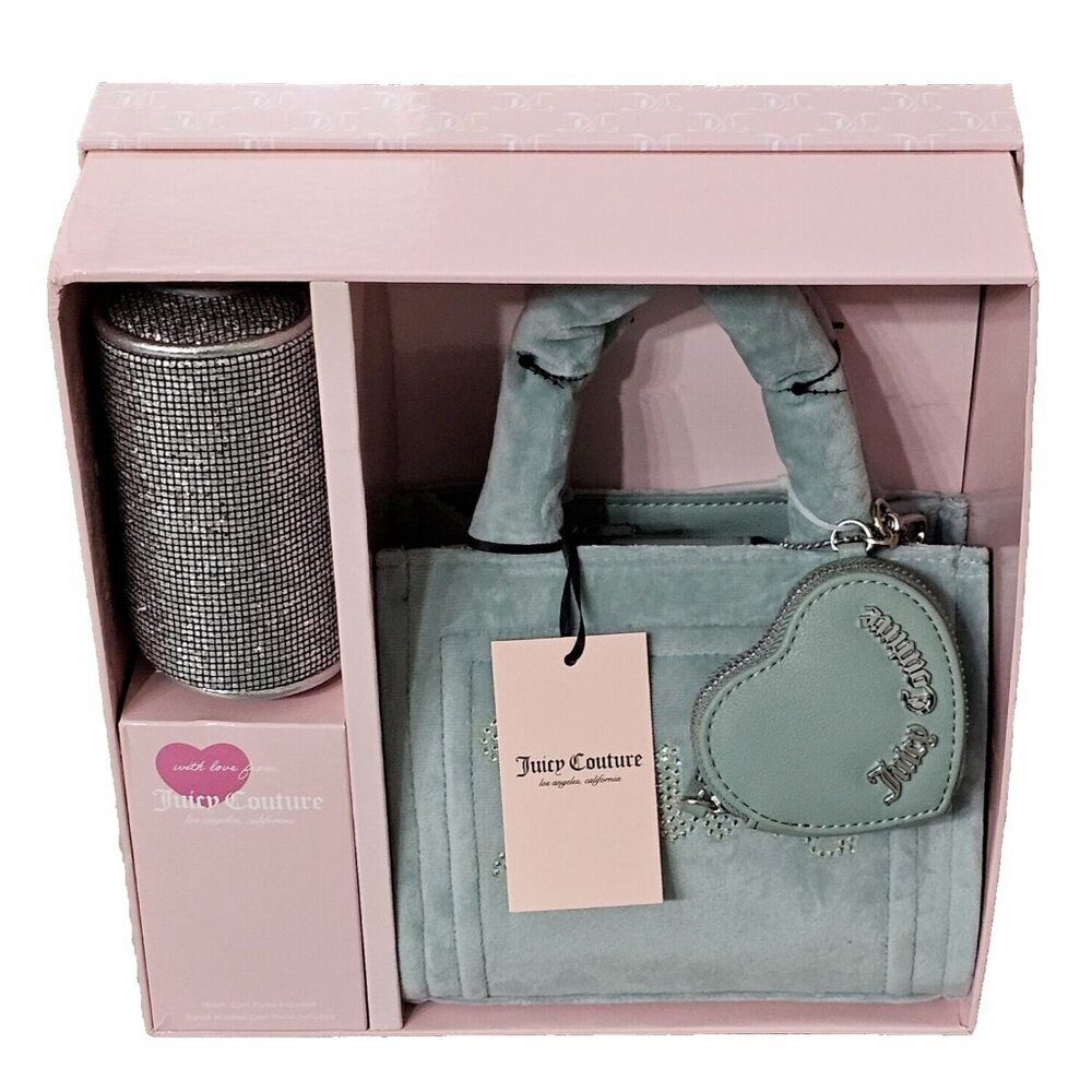 Juicy Couture Big Spender 3 Piece Gift Box Set Cool Blue Velour New